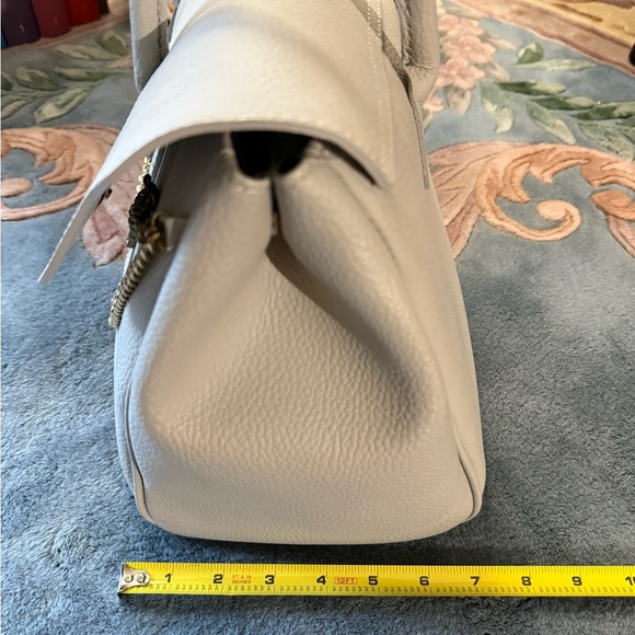 Large Gray Leather Massimo Castelli Tote Shoulder Purse Made in Florence Italy - Picture 12 of 14